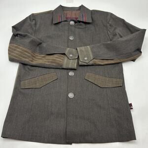 VINTAGE SQ Western Style Jacket Men’s Size MEDIUM Buttons Epaulets BROWN MULTI